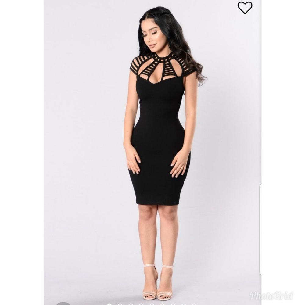 Fashion Nova Stop and Stare Dress Black size Small